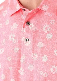 Short Sleeve Floral Print Polo Shirt