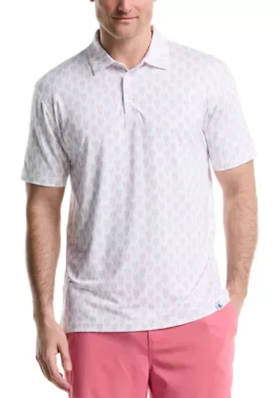 Short Sleeve Lobster Print Polo Shirt