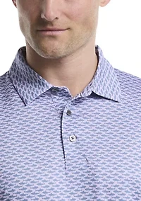 Big & Tall Orchid Bloom Shark Printed Polo Shirt