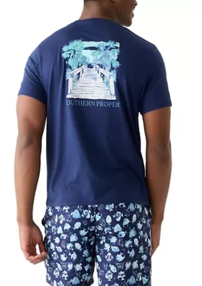 Short Sleeve Beach Graphic T-Shirt