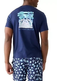 Short Sleeve Beach Graphic T-Shirt