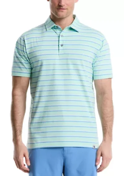Short Sleeve Two Tone Stripe Polo Shirt