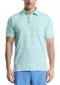 Short Sleeve Two Tone Stripe Polo Shirt