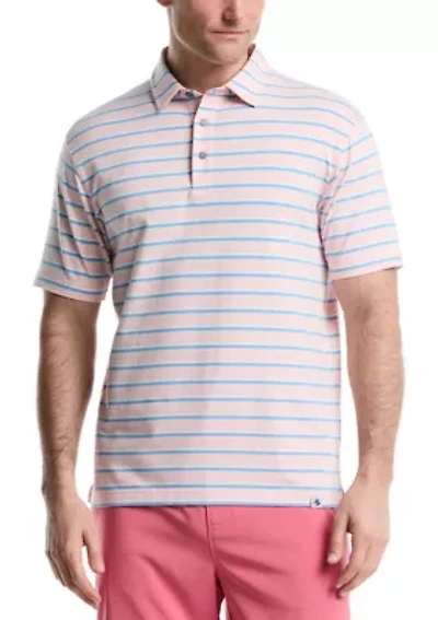 Short Sleeve Two Tone Stripe Polo Shirt