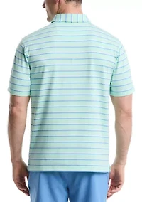 Short Sleeve Two Tone Stripe Polo Shirt