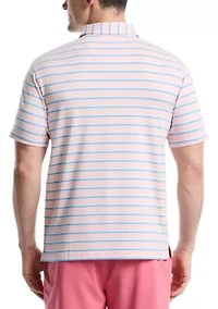 Short Sleeve Two Tone Stripe Polo Shirt