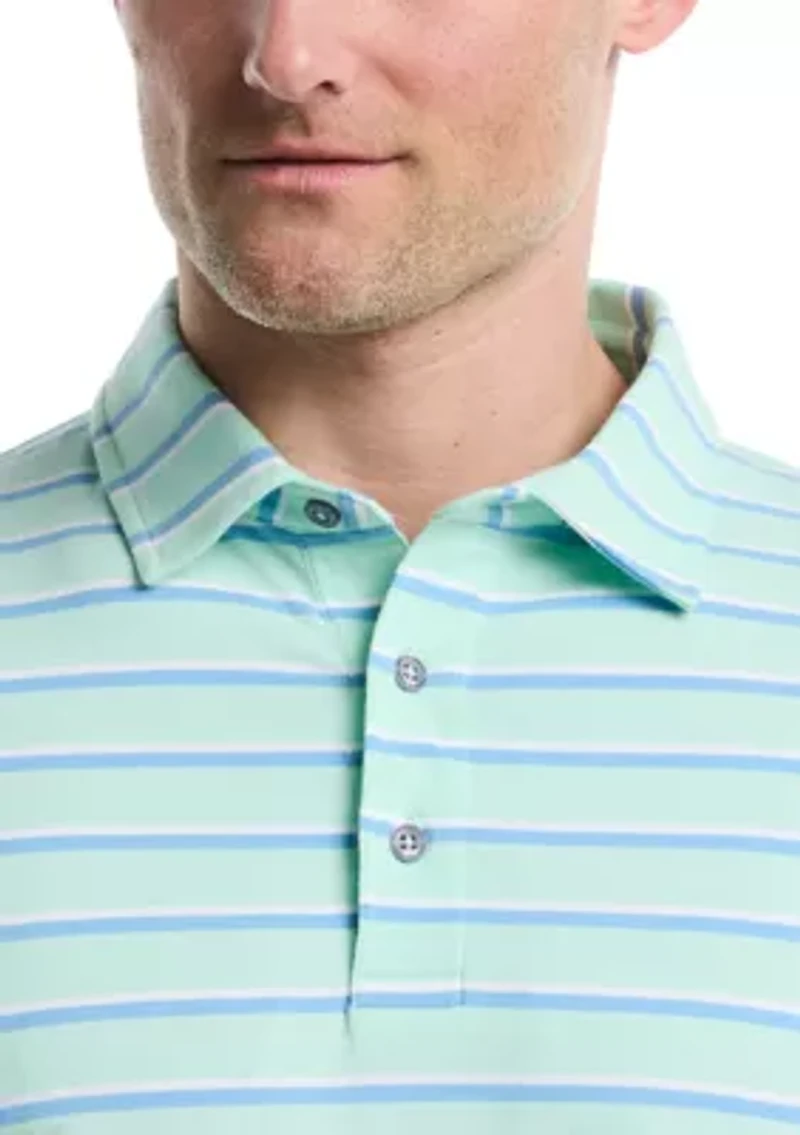 Short Sleeve Two Tone Stripe Polo Shirt