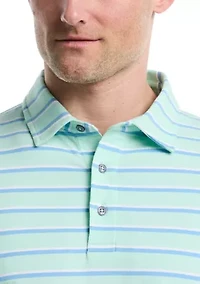 Short Sleeve Two Tone Stripe Polo Shirt