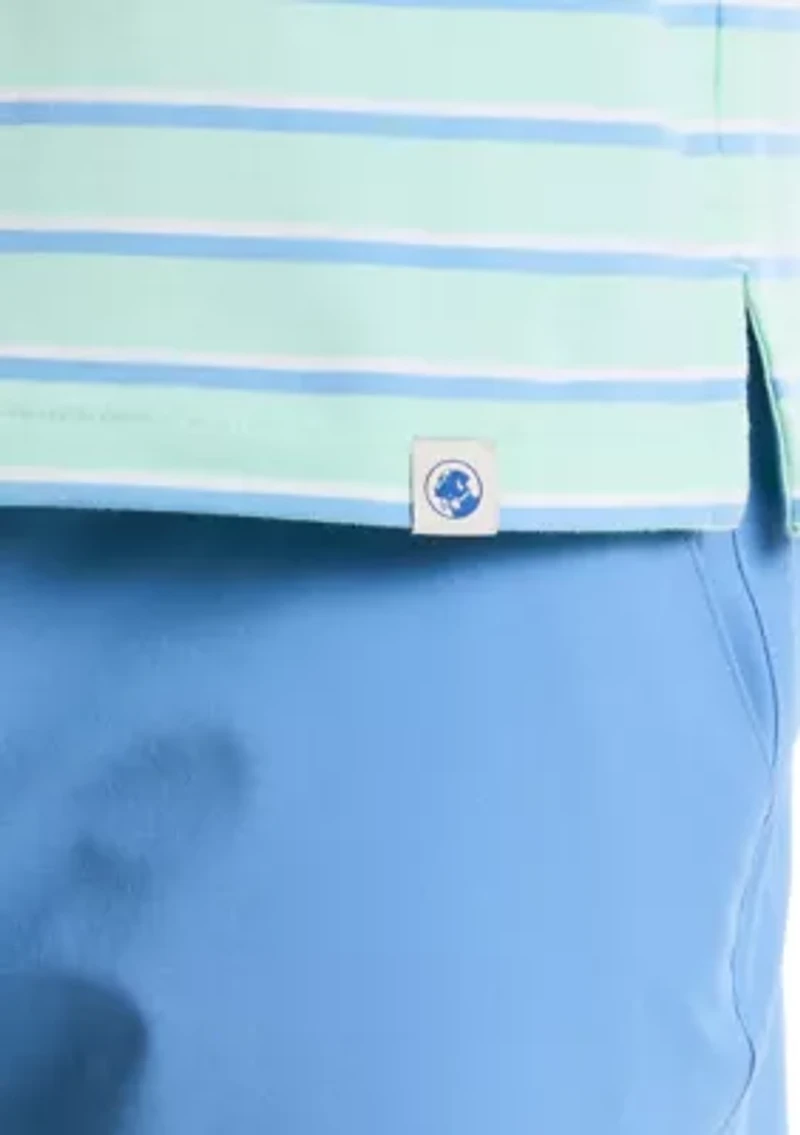 Short Sleeve Two Tone Stripe Polo Shirt