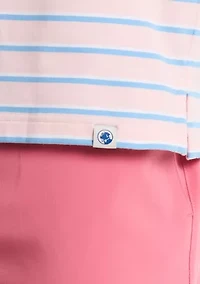 Short Sleeve Two Tone Stripe Polo Shirt