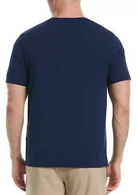 Embroidered Dog Patch Pocket T-Shirt