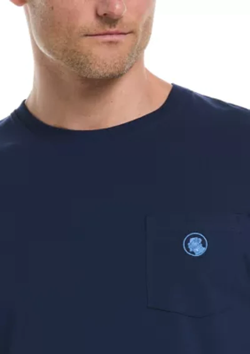 Embroidered Dog Patch Pocket T-Shirt