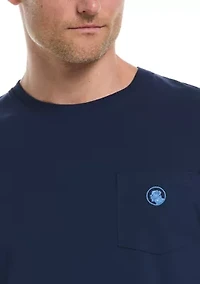 Embroidered Dog Patch Pocket T-Shirt