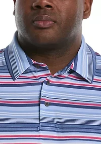 Big & Tall Short Sleeve Patriotic Stripe Polo Shirt