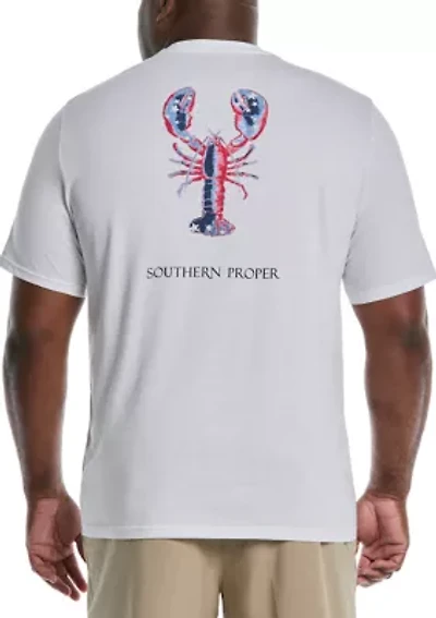 Big & Tall Patriotic Lobster Graphic T-Shirt
