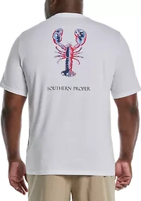 Big & Tall Patriotic Lobster Graphic T-Shirt