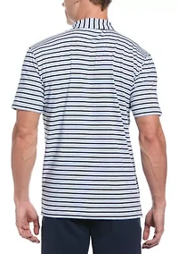 Men's Short Sleeve Striped Polo Shirt
