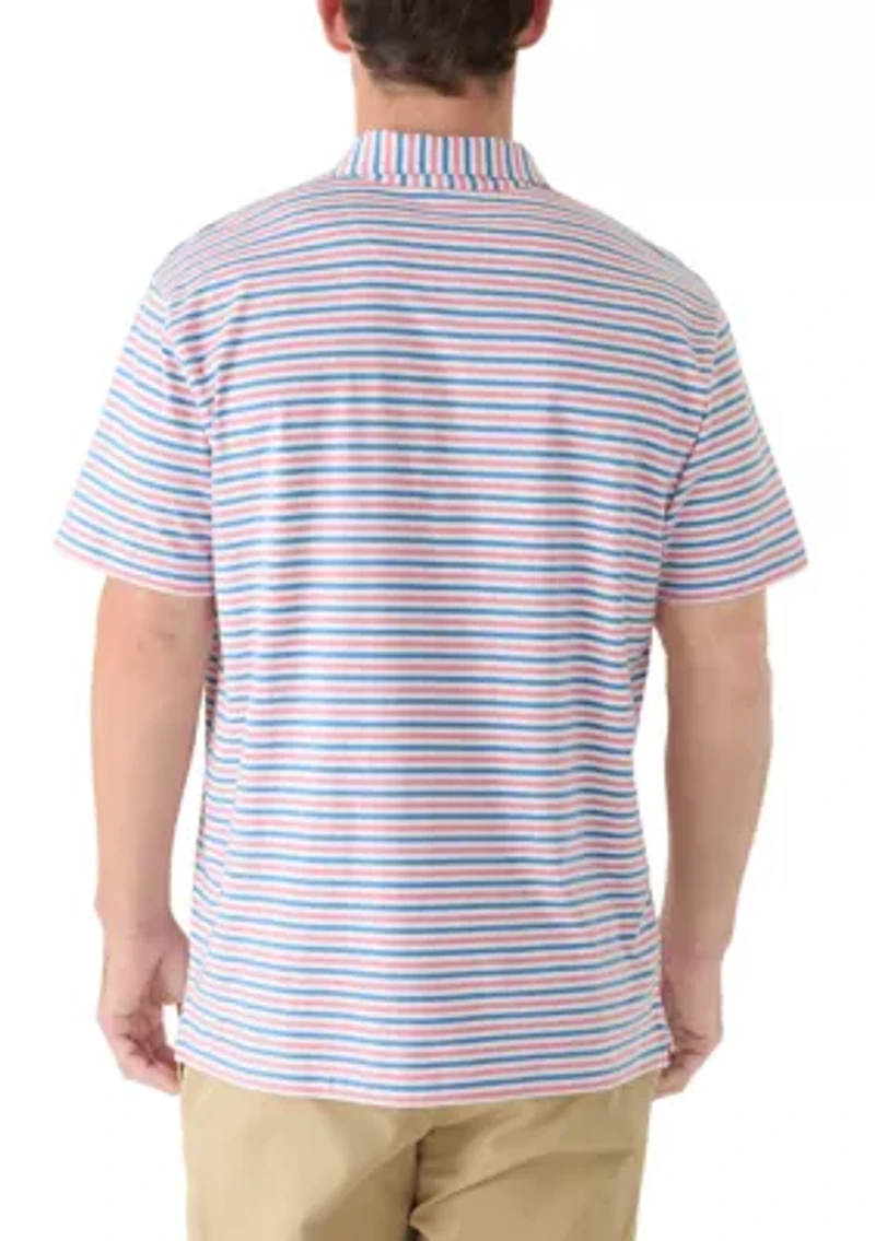 Men's Short Sleeve Striped Polo Shirt