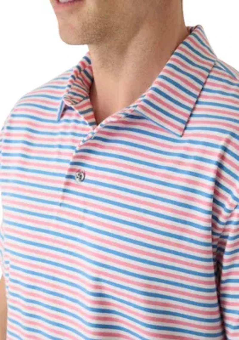 Men's Short Sleeve Striped Polo Shirt