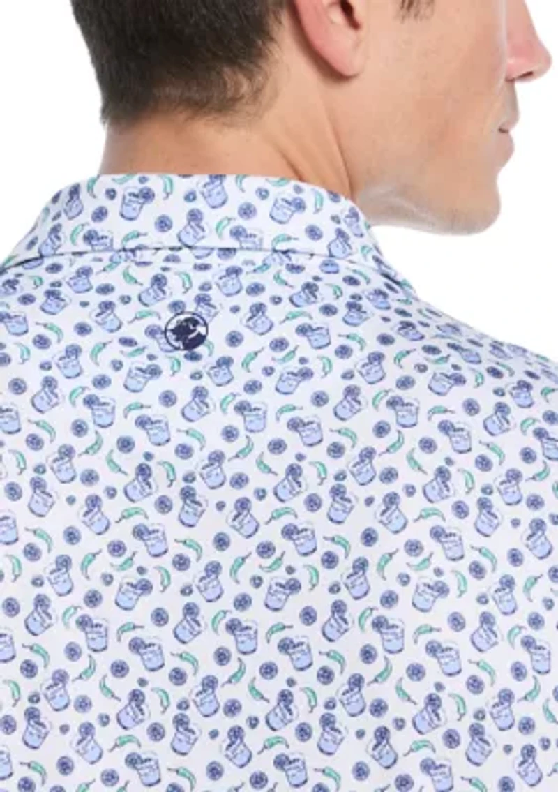 Men's Spicy Drink Print Polo Shirt