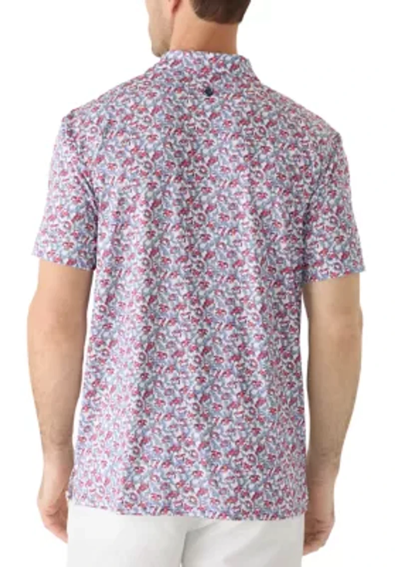 Men's Crustacean Print Polo Shirt