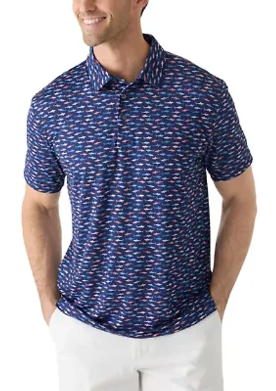 Men's Shark Print Polo Shirt