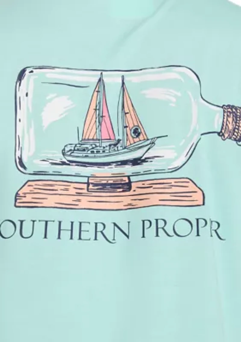 Men's Short Sleeve Boat a Bottle Graphic T-Shirt