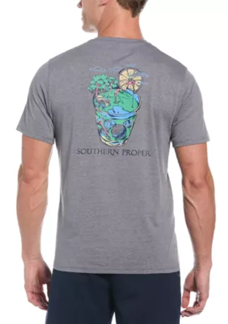 Men's Short Sleeve Golf Drink Graphic T-Shirt