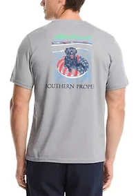 Men's Patriotic Pool Graphic T-Shirt