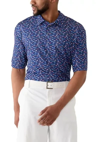 Big & Tall Shark Printed Polo Shirt