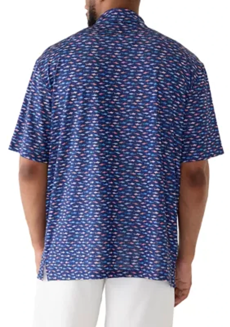 Big & Tall Shark Printed Polo Shirt