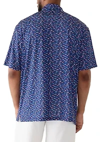 Big & Tall Shark Printed Polo Shirt