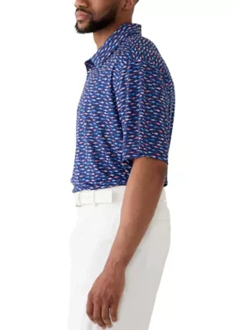 Big & Tall Shark Printed Polo Shirt
