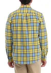 Long Sleeve Plaid Woven Shirt