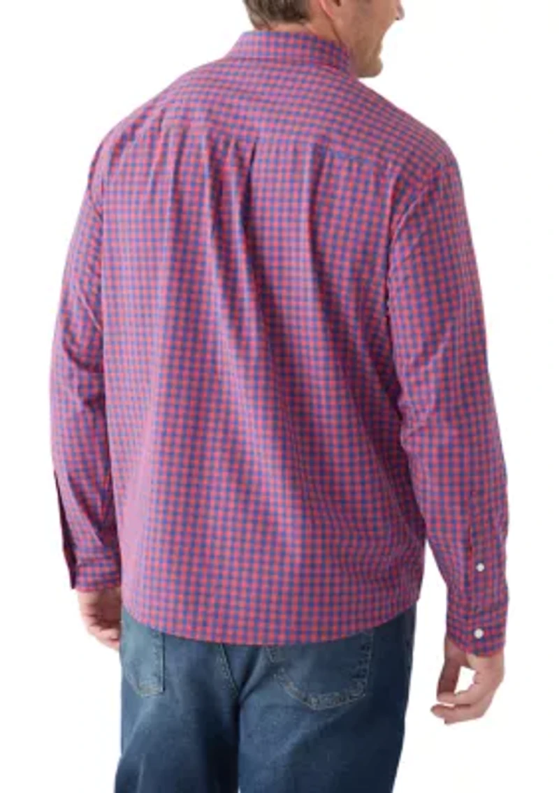 Big & Tall Long Sleeve Gingham Plaid Shirt