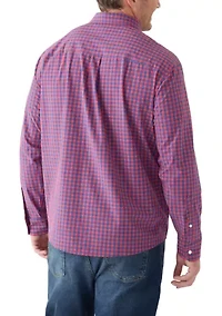 Big & Tall Long Sleeve Gingham Plaid Shirt