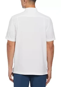 Short Sleeve Seersucker Solid Textured Shirt