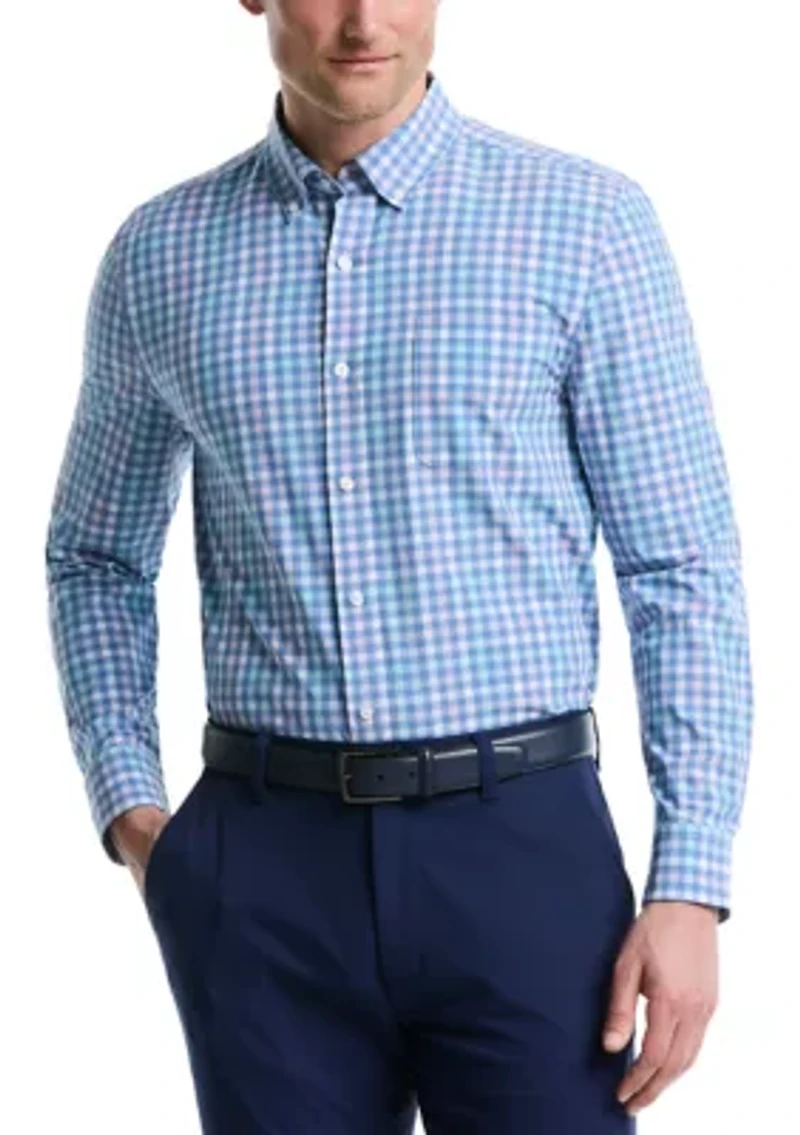 Men's Long Sleeve Gingham Plaid Shirt