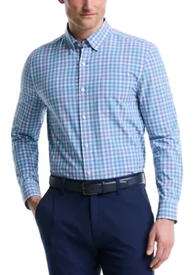 Men's Long Sleeve Gingham Plaid Shirt