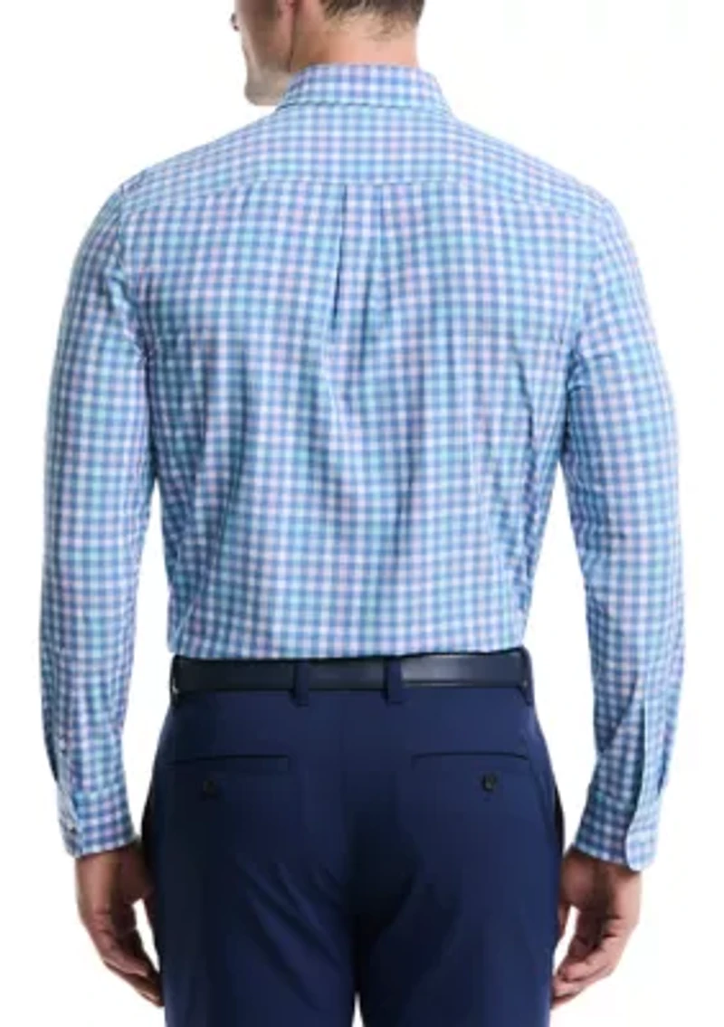 Men's Long Sleeve Gingham Plaid Shirt