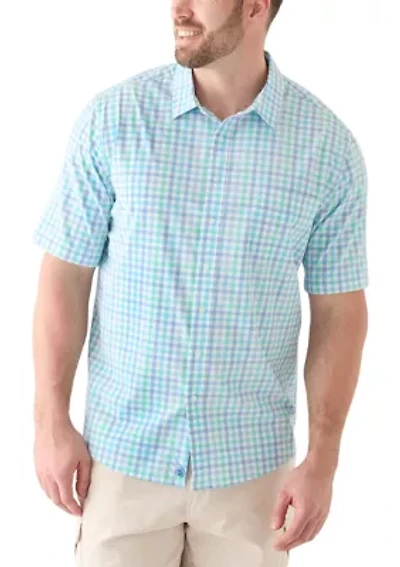 Big & Tall Short Sleeve Multi Gingham Woven Plaid Shirt