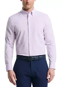 Men's Long Sleeve Micro Gingham Button Up Shirt