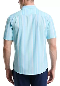 Short Sleeve Woven Irregular Stripe Shirt