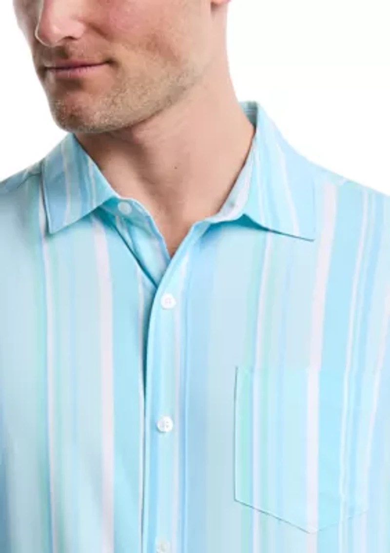 Short Sleeve Woven Irregular Stripe Shirt