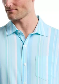 Short Sleeve Woven Irregular Stripe Shirt
