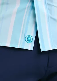 Short Sleeve Woven Irregular Stripe Shirt