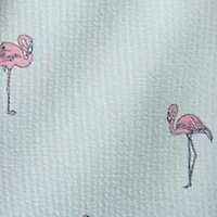 Men's Printed Flamingo Seersucker Shirt