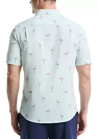 Men's Printed Flamingo Seersucker Shirt