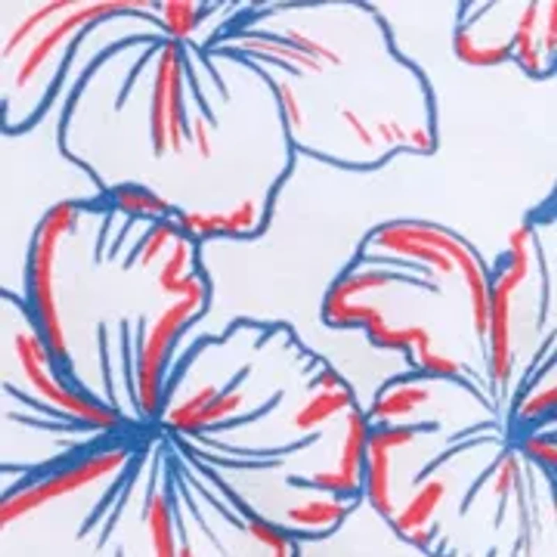 Short Sleeve Patriotic Floral Seersucker Shirt