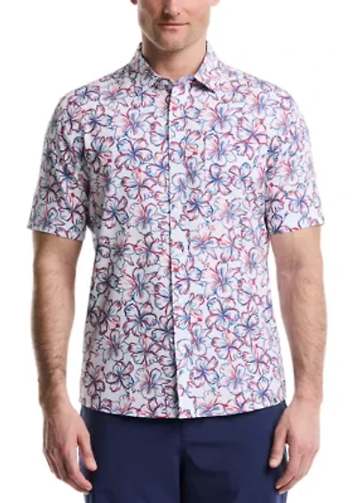 Short Sleeve Patriotic Floral Seersucker Shirt